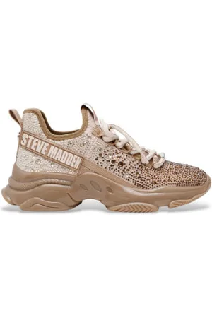 Steve Madden Para mulher. SM11002320 Sapatilhas MiMona stica bege (36), 3 a 5cm, Cordão, Casual