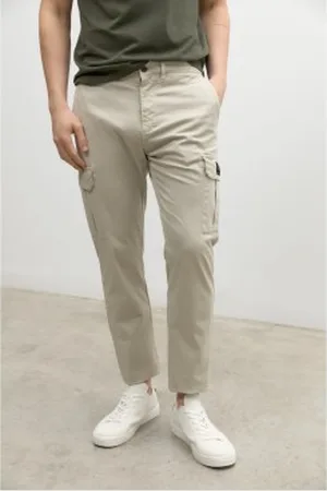 ECOALF Para homem. GAPAGORKA0227MS23-055 Calças de Gorkalf castanho-pedra (31), , Casual, Algodão orgânico, Sustentável