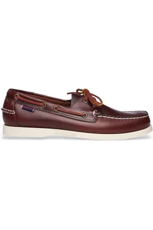 SEBAGO Para homem. 70000G0 Mocassins em pele encerada Portland castanho (41), Couro, Marrom, Plano, Cordão, Casual