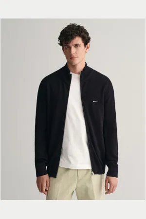 GANT Para homem. 8040524 Casaco de piqué de algodão com fecho de correr (M), Casual, Manga comprida