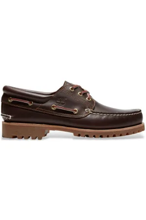 Timberland Para homem. TB0300032141 Sapatos de barco autênticos em pele castanha (41.5 W), Couro, Marrom, Plano, Cordão, Casual, Clássico