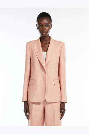 Max Mara Para mulher. 2515041012600 Blazer Nalut cor-de- (38), Casual, Sapatos de Festa, Linho, Clássico, Manga comprida