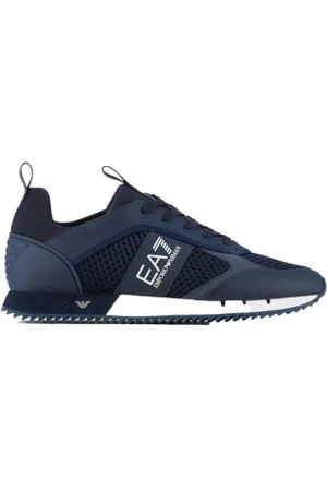 EA7 Unisex. X8X027_XK050 Sapatilhas de treino da marinha Black & White Laces (44 2/3), Plano, Cordão, Casual