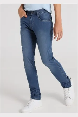 Lois Para homem. 101903362 Calças de ganga de corte regular azul (28), Casual, Algodão, Denim