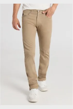 Lois Para homem. 101903090 Calças bege de corte regular (28), Casual, Algodão