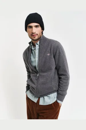 GANT Para homem. 87214 Casaco de lã de ovelha muito fina com fecho de correr cinzento (L), Casual