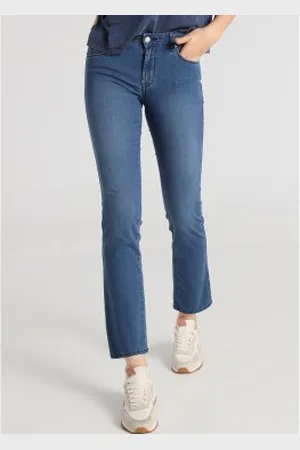 Lois Para mulher. 201043362 Calças de ganga de corte direito azul (26), Casual, Algodão, Denim