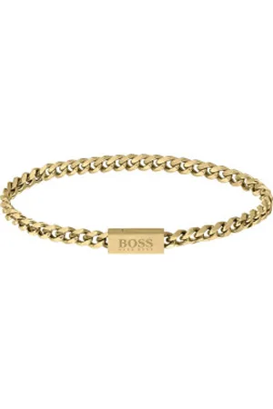 HUGO BOSS Para homem. 1580172M Pulseira de couro Corrente para ele preto (OSFA), Casual, Aço inoxidável