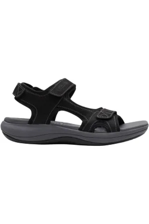 Clarks Para mulher. 26171412 Sandálias Mira Bay pretas (35.5), , Plano, Velcro, Casual