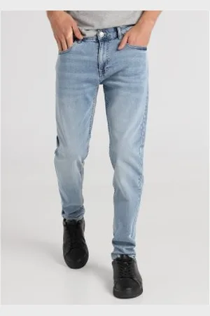 Lois Para homem. 101963639 Calças de ganga de corte cónico azuis (28), , Casual, Algodão, Denim