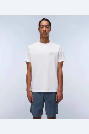 Napapijri Para homem. NP0A4IN8 T-shirt Amundsen branca (S), , Casual, Esportivo, Algodão, Multisport, Manga curta