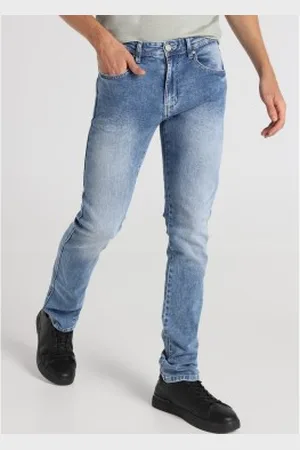Lois Para homem. 101903747 Calças de ganga de corte regular azul (28), Casual, Algodão, Denim
