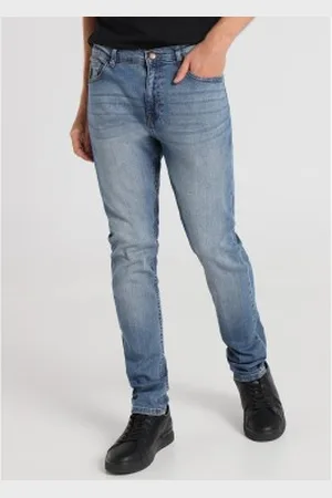 Lois Para homem. 101913622 Calças de ganga de corte fino azuis (29), Azul, Casual, Algodão, Denim