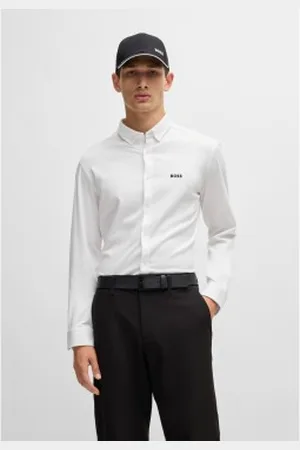 HUGO BOSS Para homem. 50540988 Camisa Biador branca (S), , Casual, Algodão, Manga comprida