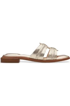 Clarks Para mulher. 26181236 Sandálias Ariany Mule douradas (37.5), Couro, 1 a 3cm, Nenhum, Casual