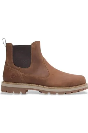 Timberland Para homem. TB0A6A4WEM61 Botas chelsea em pele castanha Britton Road (40), Couro, Marrom, Plano, Nenhum, Casual, Sustentável