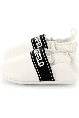 Karl Lagerfeld Unisex para criança. Z30385 Sapatilhas brancas (17), Branco, Plano, Nenhum, Casual, moda infantil