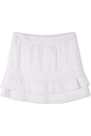 Zadig & Voltaire Para menina. X60330 Saia de voile branca (10años= 138cm), , Casual, Algodão, moda infantil