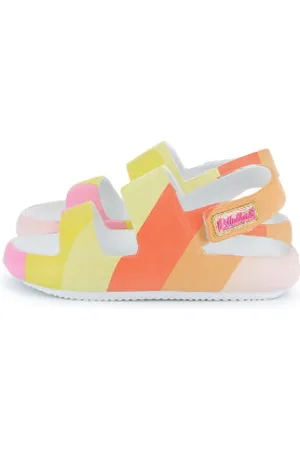 Billieblush Para menina. U20692 Sandálias com estampado (33), Plano, Velcro, Casual, moda infantil