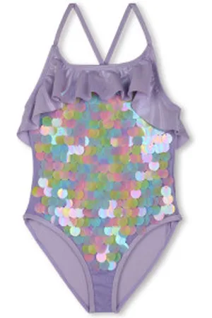 Billieblush Para menina. U20925 Fato de banho com folhos (4años= 102cm), Beachwear, Poliéster, moda infantil
