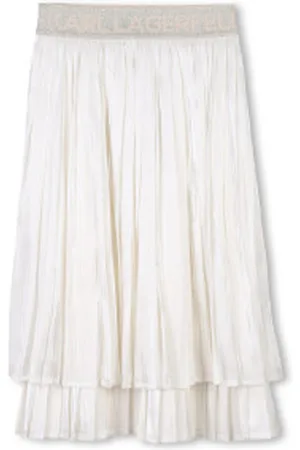 Karl Lagerfeld Para menina. Z30478 Saia plissada bege (2años= 86cm), Casual, Poliéster, moda infantil