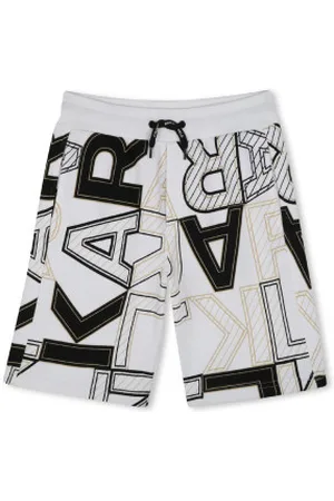 Karl Lagerfeld Para menino. Z30414 Bermudas estampadas em branco, preto (4años= 102cm), Casual, Algodão, moda infantil