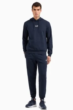 EA7 Para homem. 8NPV64_PJVRZ Camisola de algodão azul-marinho Core Identity (S), Casual, Esportivo, Multisport, Manga comprida