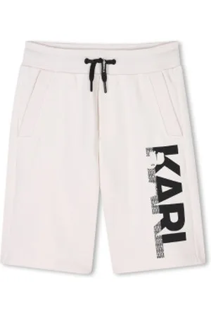Karl Lagerfeld Para menino. Z30413 Bermuda com logótipo ecru (4años= 102cm), Casual, Algodão, moda infantil
