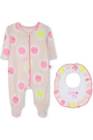 Billieblush Para menina. U21016 Conjunto de pijama e babete (1mes= 54cm), Homewear, Manga comprida, Algodão orgânico, Sustentável, moda infa