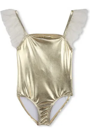 Billieblush Para menina. U21099 Fato de banho em tecido metálico dourado (3años= 94cm), , Beachwear, Poliéster, moda infantil