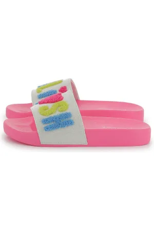 Billieblush Para menina. U20695 Chinelos com purpurinas cor-de-rosa (30), Plano, Nenhum, Casual, Beachwear, moda infantil