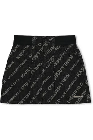Karl Lagerfeld Para menina. Z30541 Saia de ganga cinzenta (6años= 114/119cm), Casual, , Algodão, moda infantil