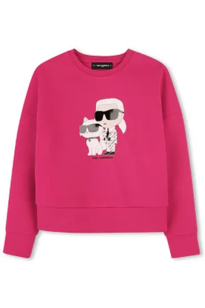 Karl Lagerfeld Para menina. Z30472 Camisola de malha dupla cor-de- (6años= 114/119cm), Casual, Algodão, Manga comprida, moda infantil