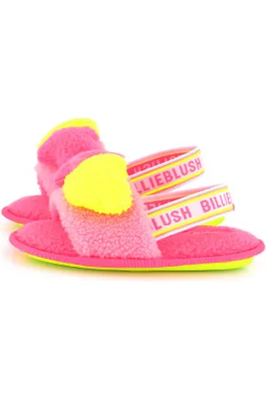Billieblush Para menina. U21113 Chinelos de laço cor-de- (33), Plano, Nenhum, Homewear, moda infantil