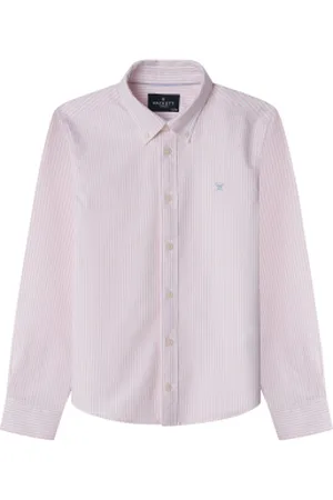 Hackett Para menino. HK301756 Camisa Oxford às riscas cor-de- (11años= 146cm), Casual, Algodão, Manga comprida, moda infantil
