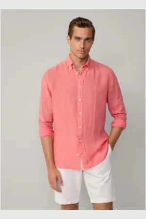 Hackett Para homem. HM3010264 Camisa Ess Gmd de corte à medida (XL), Casual, Linho, Manga comprida