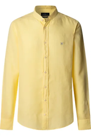 Hackett Para homem. HM3010267 Camisa de corte à medida Ess Gmd (XXL), Casual, Linho, Manga comprida