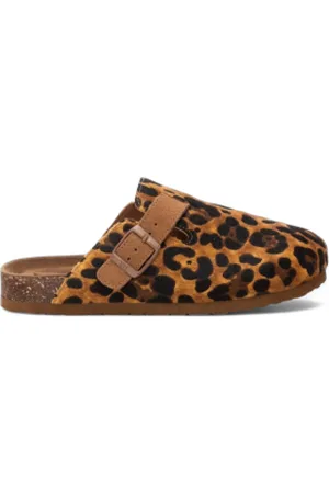 Xti Para mulher. 14287106-LEOPARDO Tamancos 142871 castanho (37), Couro, Marrom, Plano, Nenhum, Casual