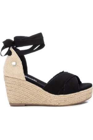 Refresh Para mulher. 17077301-NEGRO Sandálias 170773 (37), Tecido, 8 a 10cm, Cordão, Casual