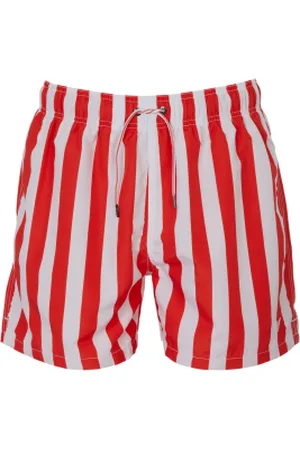 Emporio Armani Para homem. EM000688_AF12357 Calções de banho às riscas brancas e vermelhas (L), Branco, , Beachwear, Poliéster