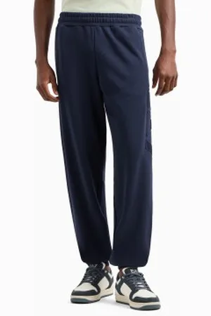 EA7 Para homem. 7M000154_AF10432 Calças de fato de treino Logo Series Navy (3XL), Casual, Esportivo, Algodão, Multisport