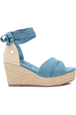 Refresh Para mulher. 17077305-JEANS Sandálias 170773 (37), Tecido, 8 a 10cm, Cordão, Casual