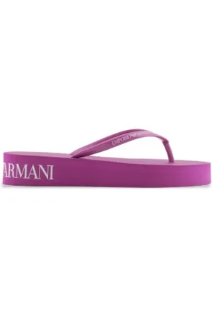 Emporio Armani Unisex. XVQS09_XN118 Chinelos de borracha com logótipo e plataforma cor-de- (35), Plano, Nenhum, Casual, Beachwear