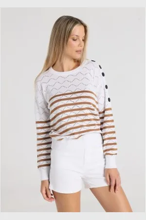 Lois Para mulher. 453172741 Pullover com gola box com pormenor de abertura (S), Casual, Algodão