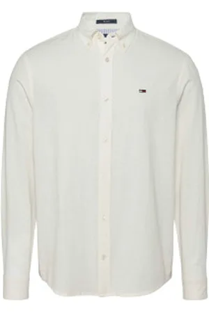 Tommy Hilfiger Para homem. DM0DM20875 Camisa de manga comprida Reg linho (XXL), Casual, Algodão orgânico, Sustentável
