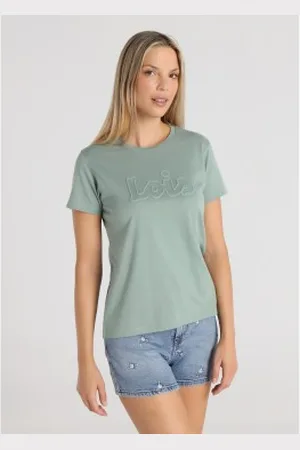 Lois Para mulher. 422052140 T-shirt com relevo (XS), Casual, Algodão, Manga curta
