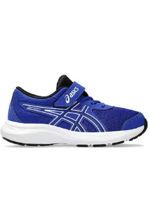 Asics Unisex para criança. 1014A338 Sapatilhas Contend 9 Ps (31.5), Plano, Cordão, Velcro, Casual, Esportivo, Multisport, Marinho, moda