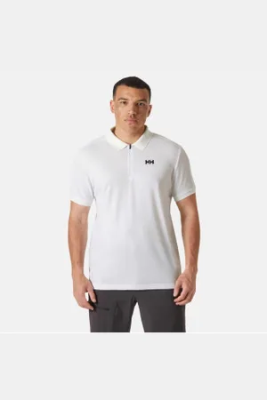 Helly Hansen Para homem. 34503 Polo Half-Zip branco (XXL), Casual, Esportivo, Multisport, Manga curta, Polister Reciclado, Sustentável