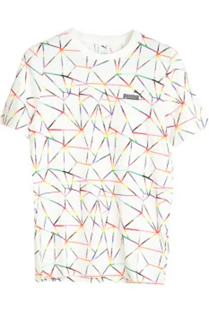PUMA Para homem. 68470002 T-shirt Love United Aop branca (M), Branco, Casual, Esportivo, Manga curta, Algodão orgânico, Sustentável