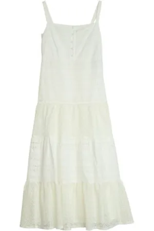 MARELLA Para mulher. 2513221182200 Vestido Bavero branco (38), Casual, Algodão, Sem mangas / correias
